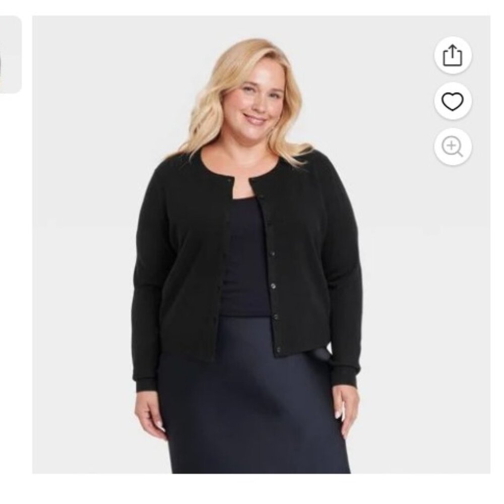 NEW! A New Day Women's Cozy Knit Cardigan - A New Day™ Black 1X